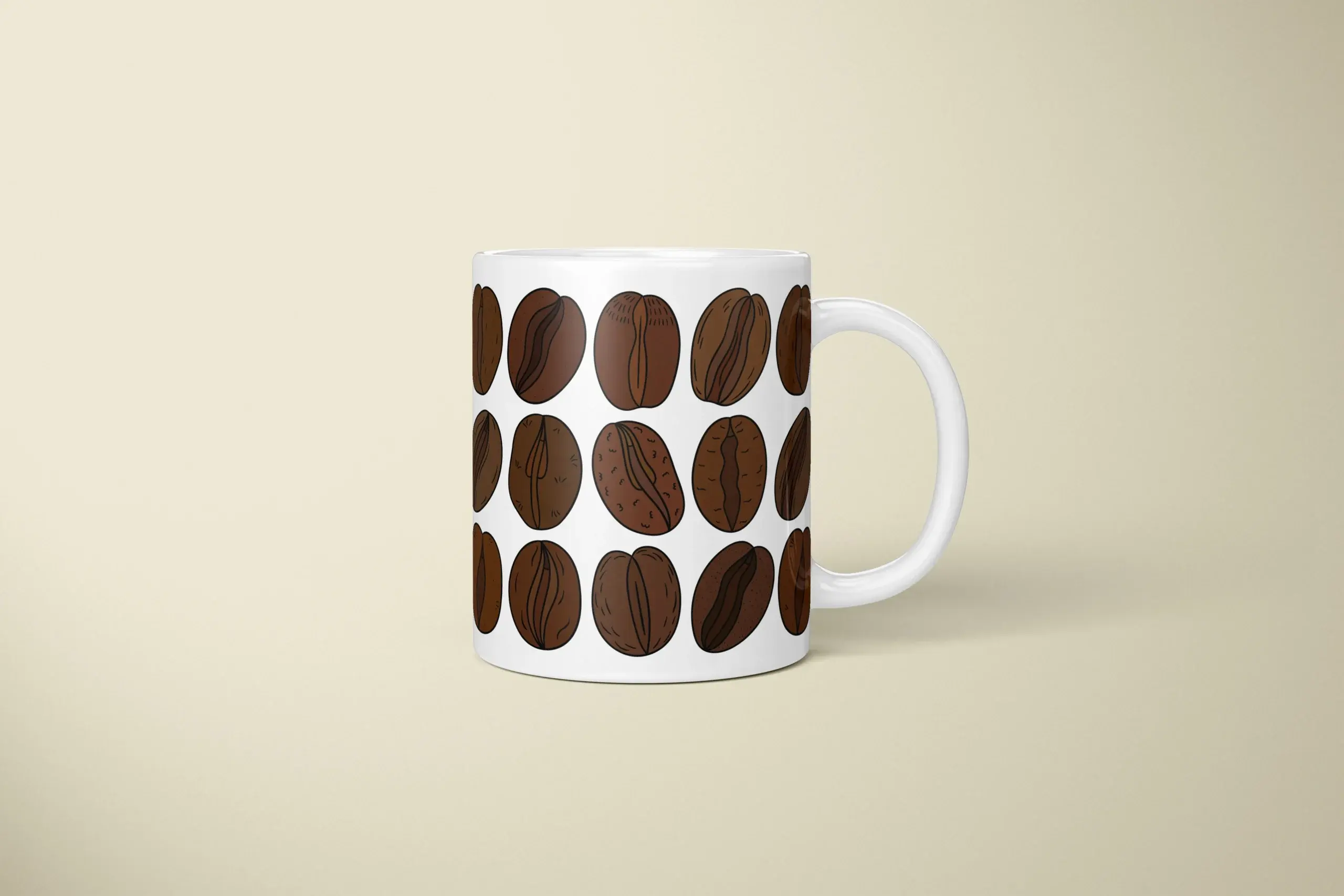 Coffee Bean Vulva Art Mug – Funny Coffee Lover Gift - primary mug mockup