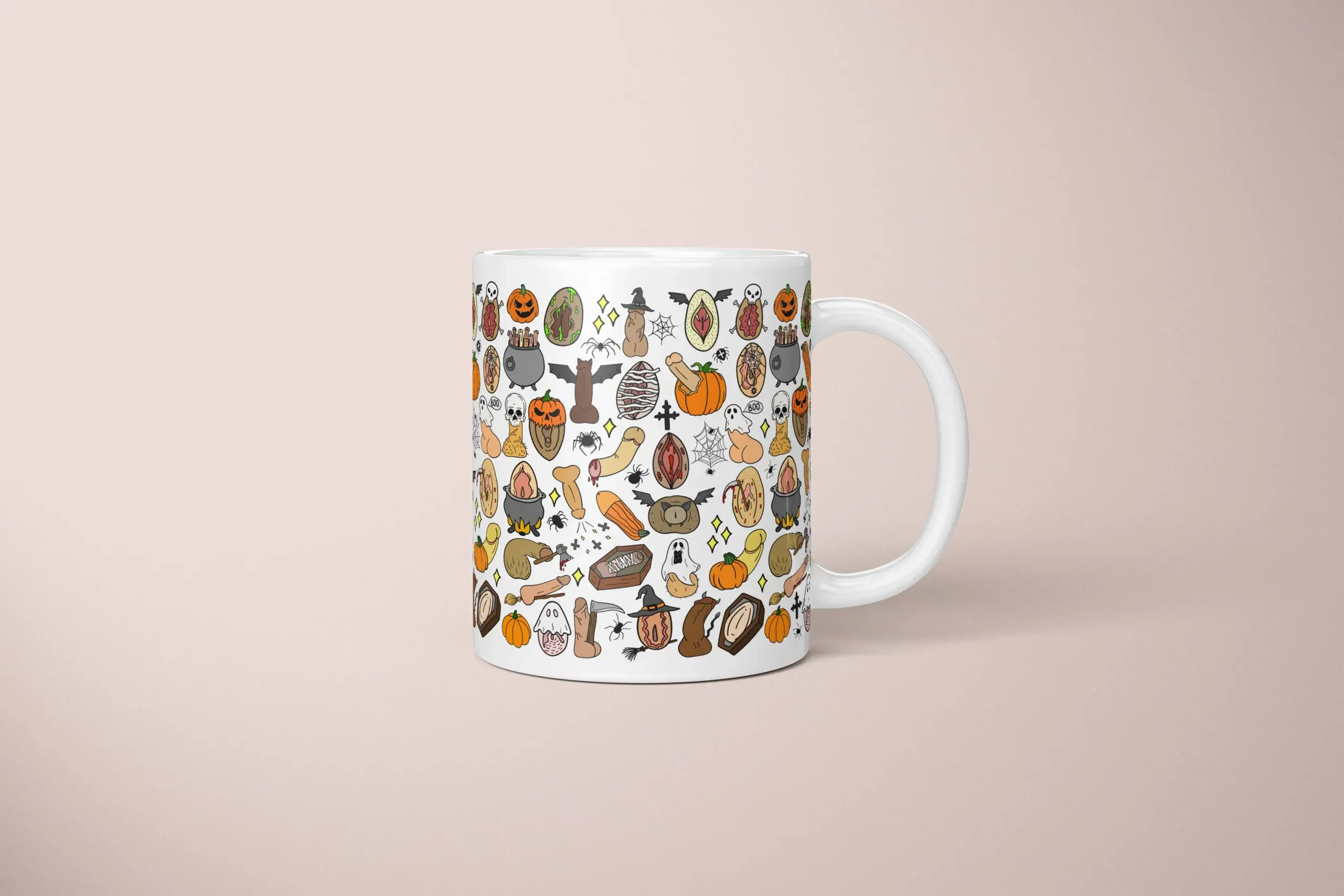 Halloween Anatomy Art Mug – Spooky Adult Humor Gift - primary mug mockup