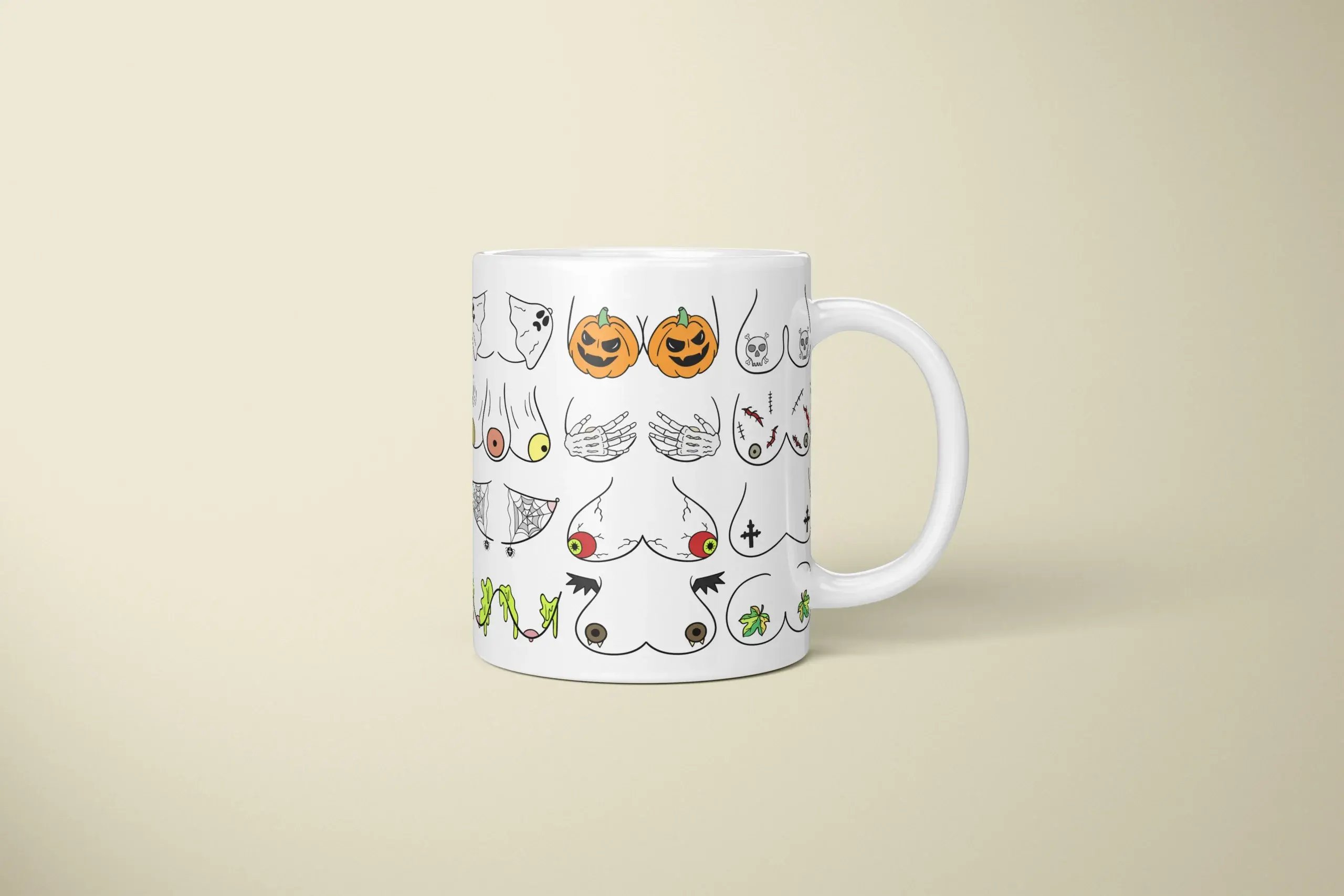 Halloween Boobs Mug – Spooky Adult Humor Gift - primary mug mockup