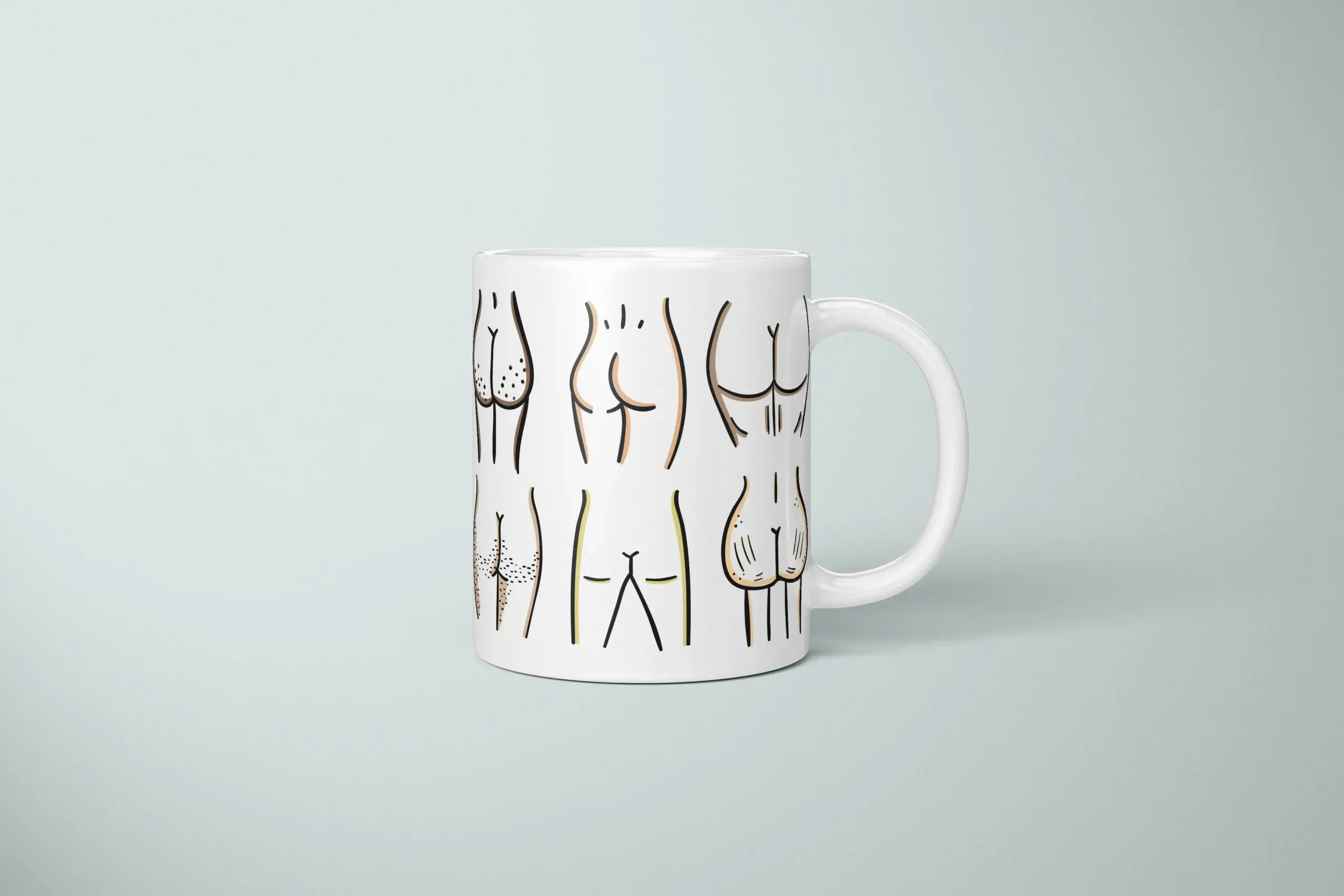 Line Art Butt Mug – Minimal Cheeky Gift - primary mug mockup