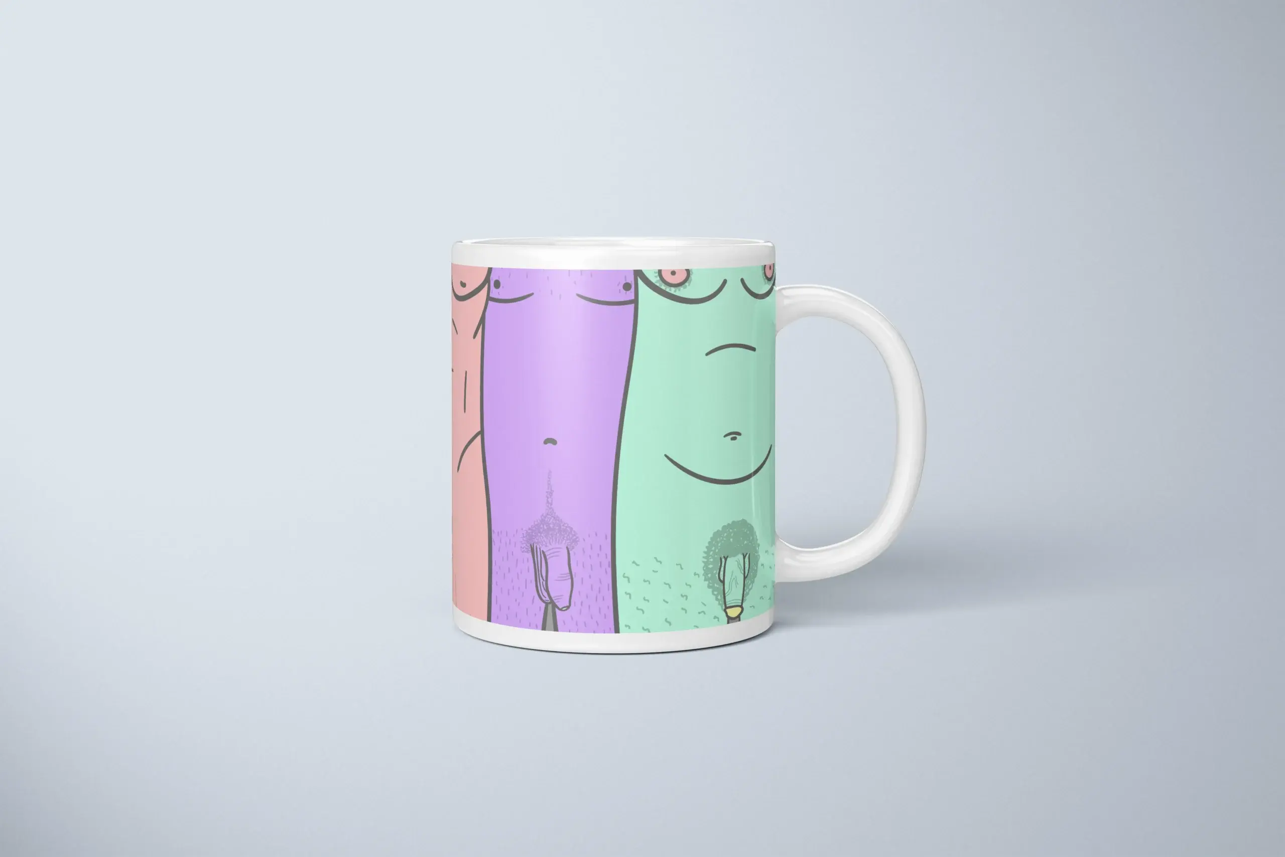 Male Silhouette Penis Mug – Body Positive Art Gift - primary mug mockup