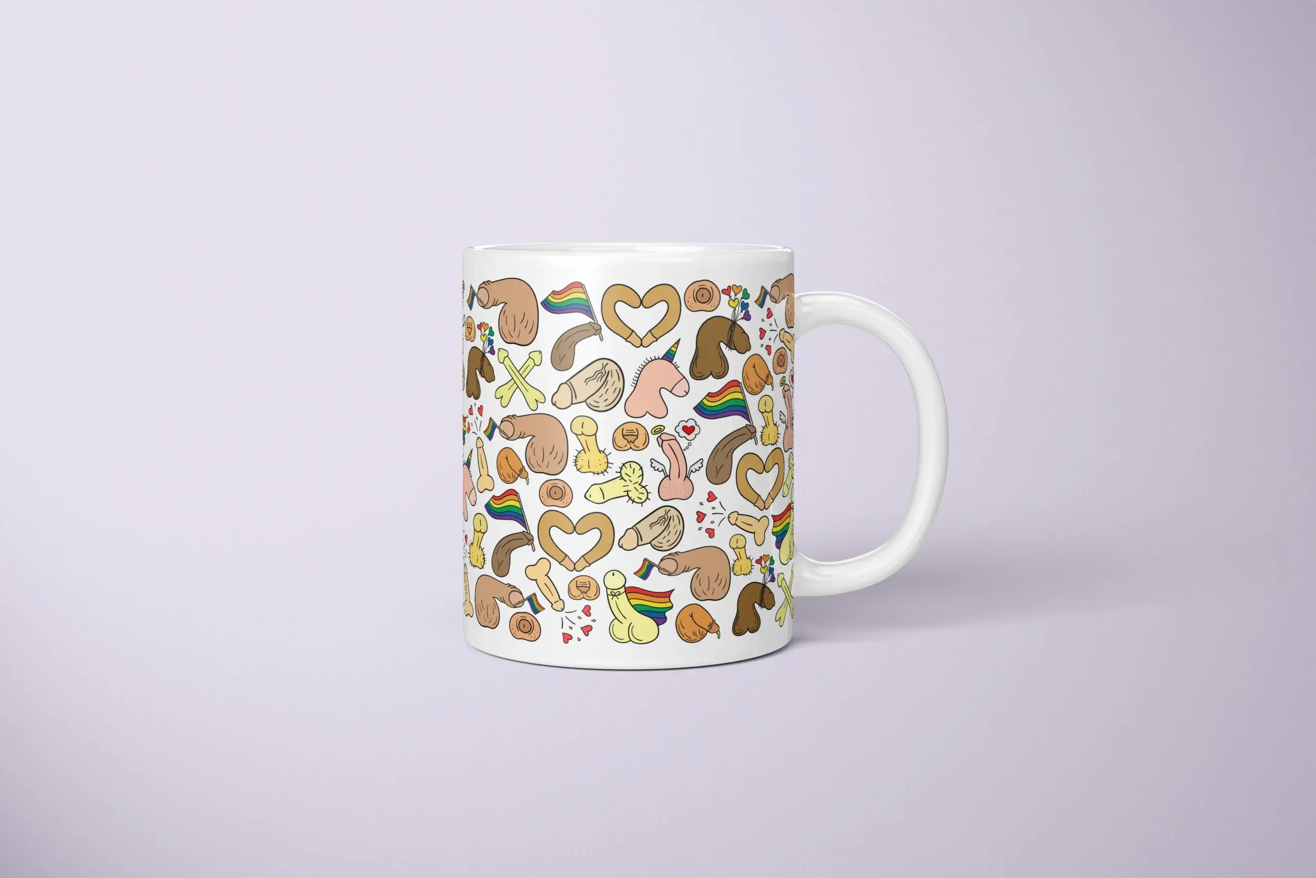 Rainbow Pride Penis Mug – Cheeky LGBTQ Gift - primary mug mockup