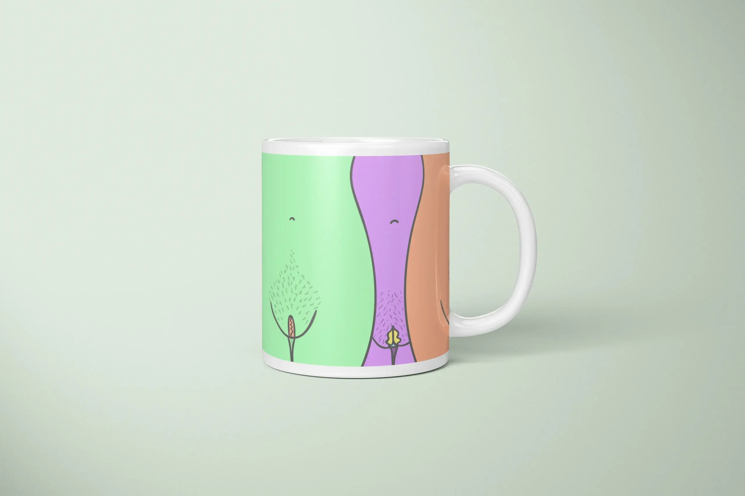 Body Silhouette Vulva Art Mug – Body Positive Gift - primary mug mockup