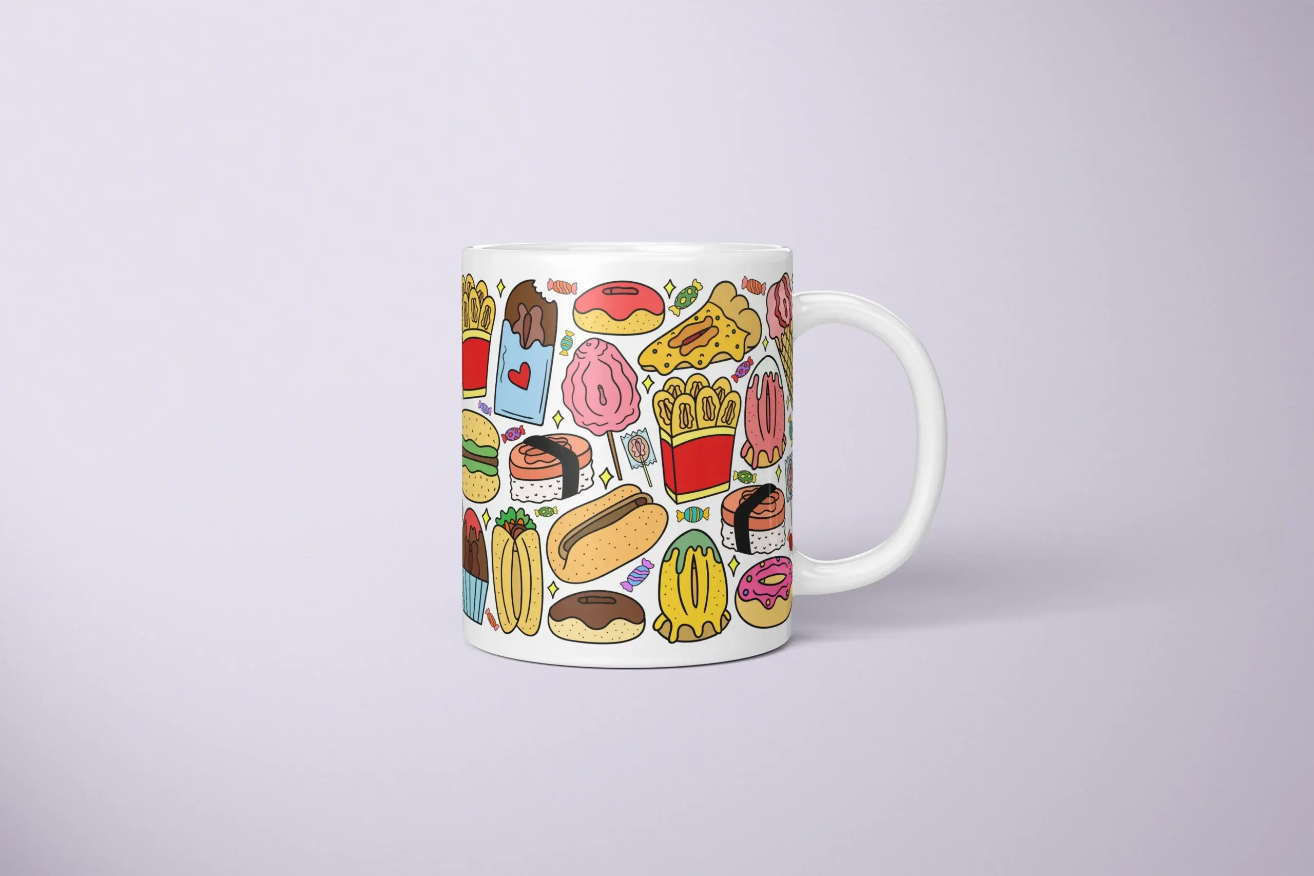 Snack Attack Vulva Art Mug – Rude Foodie Gift - primary mug mockup