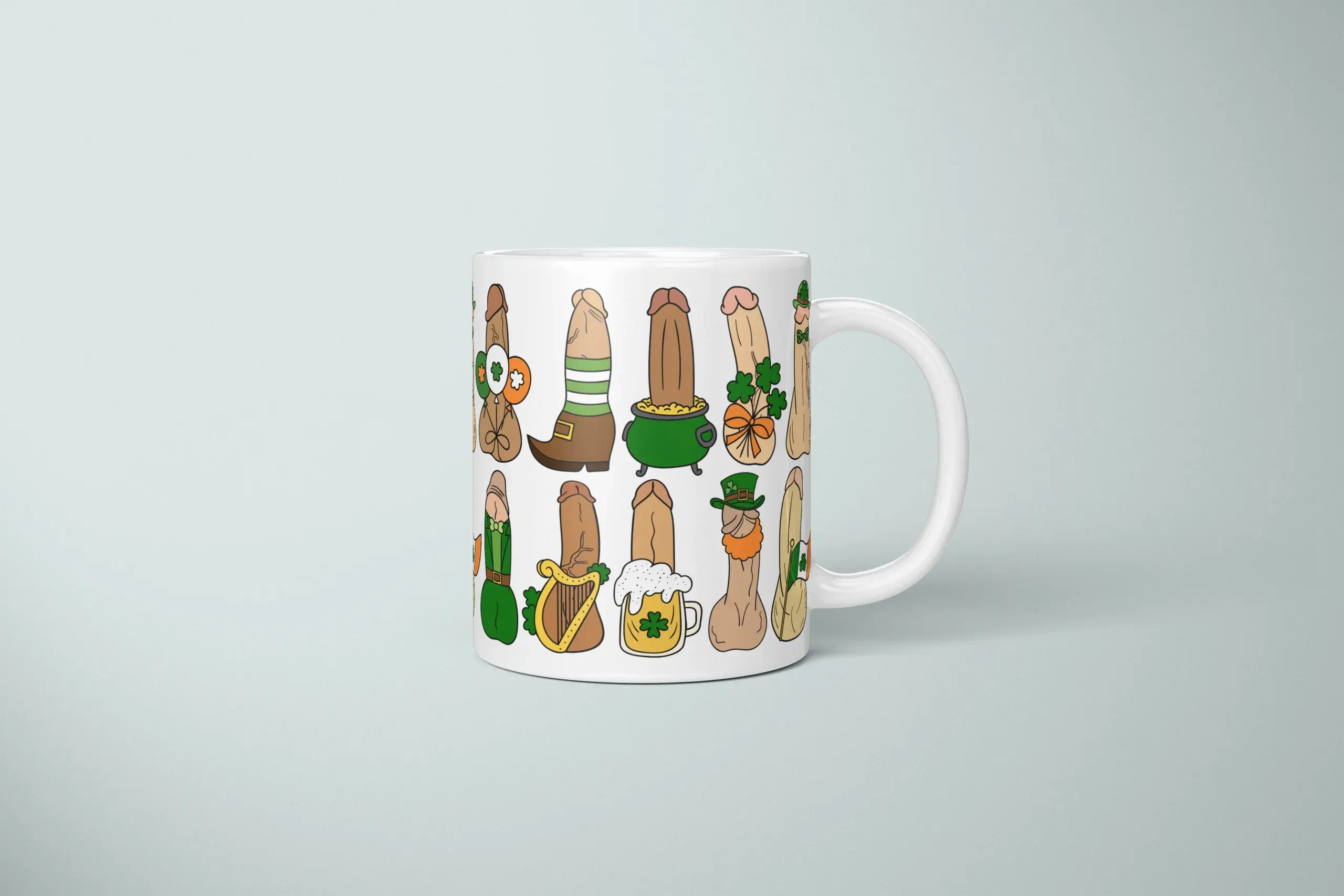 St Patrick’s Penis Mug – Rude Pub Party Gift - primary mug mockup