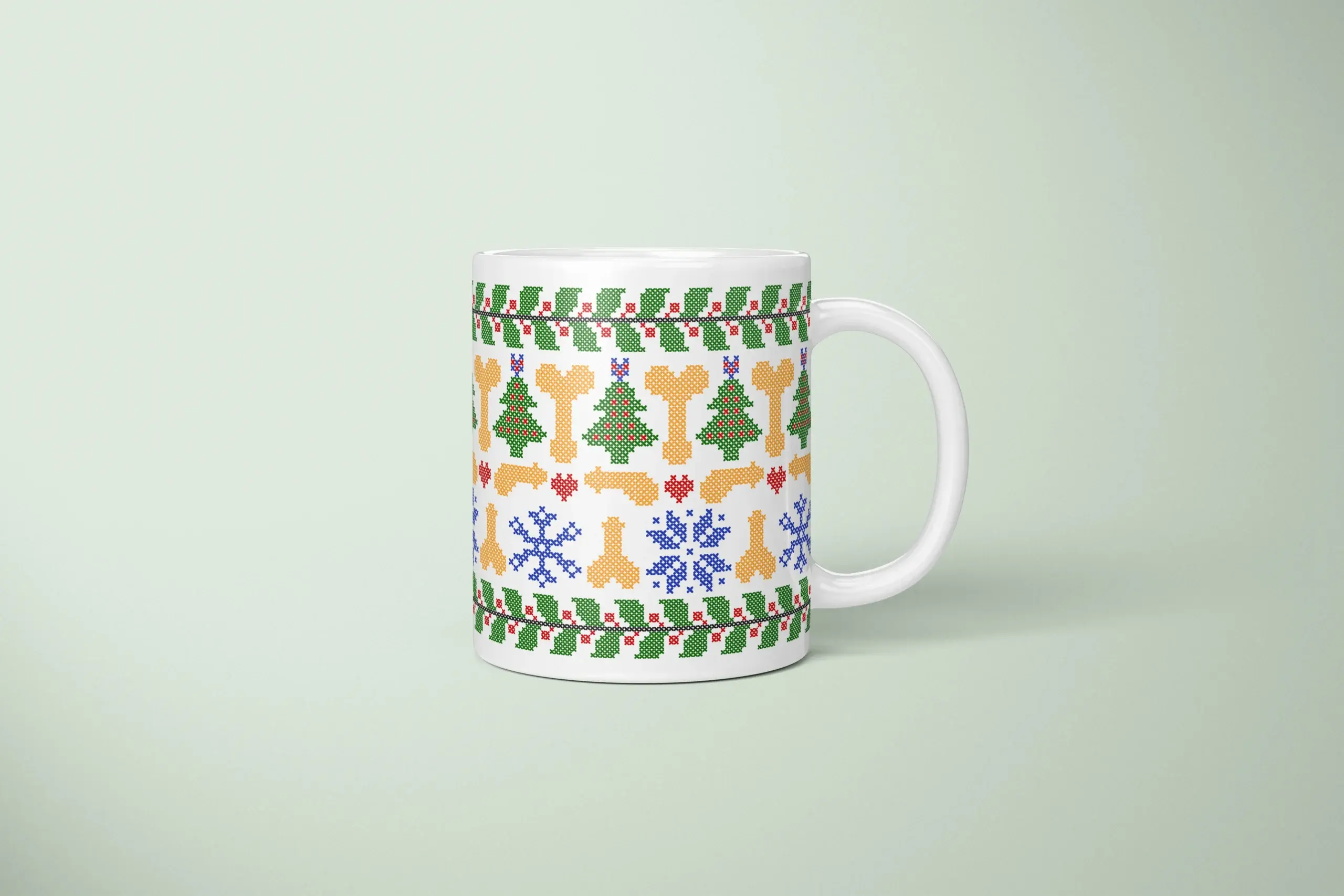 Ugly Sweater Penis Mug – Naughty Secret Santa Gift - primary mug mockup