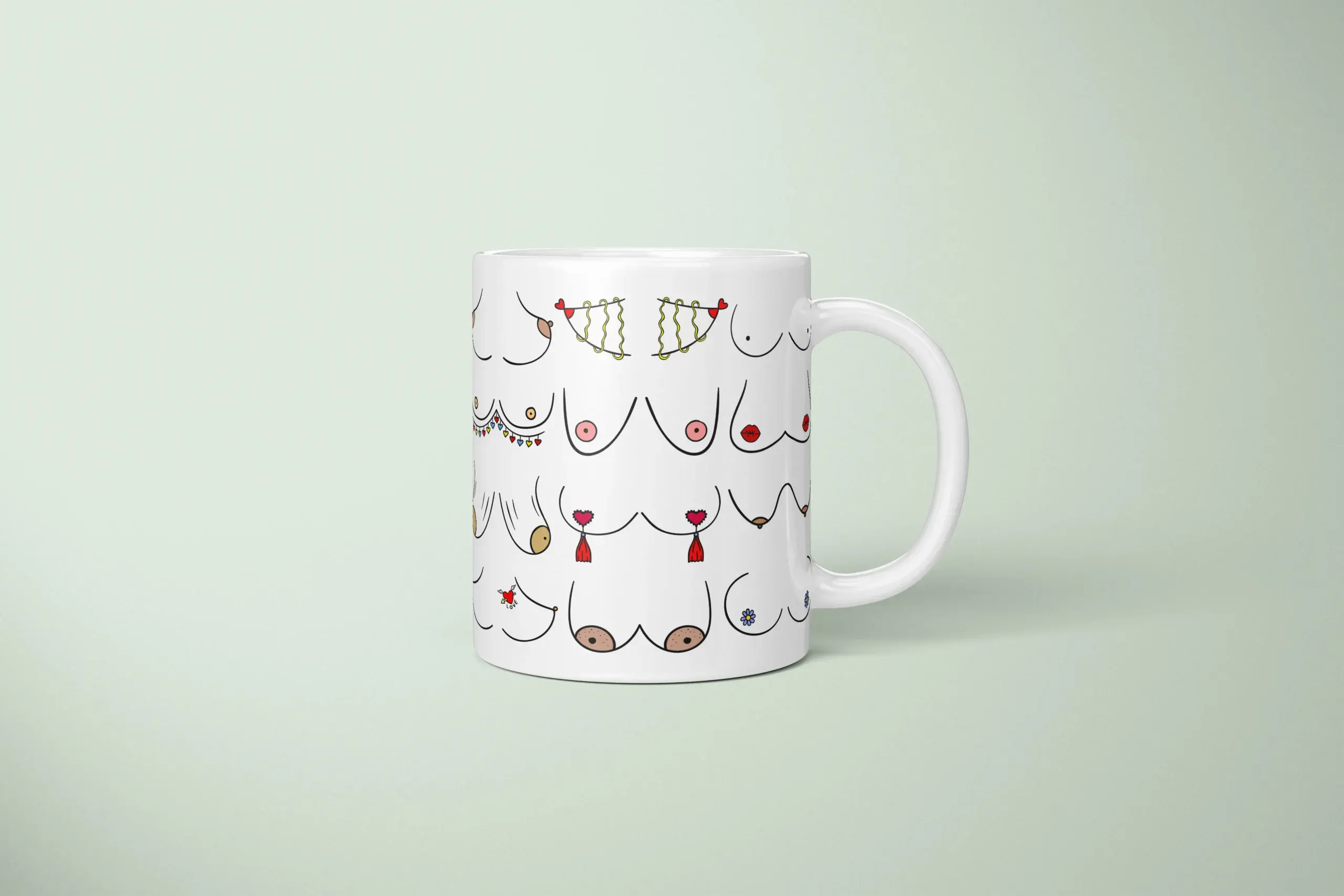 Valentine’s Boobs Mug – Cheeky Partner Gift - primary mug mockup