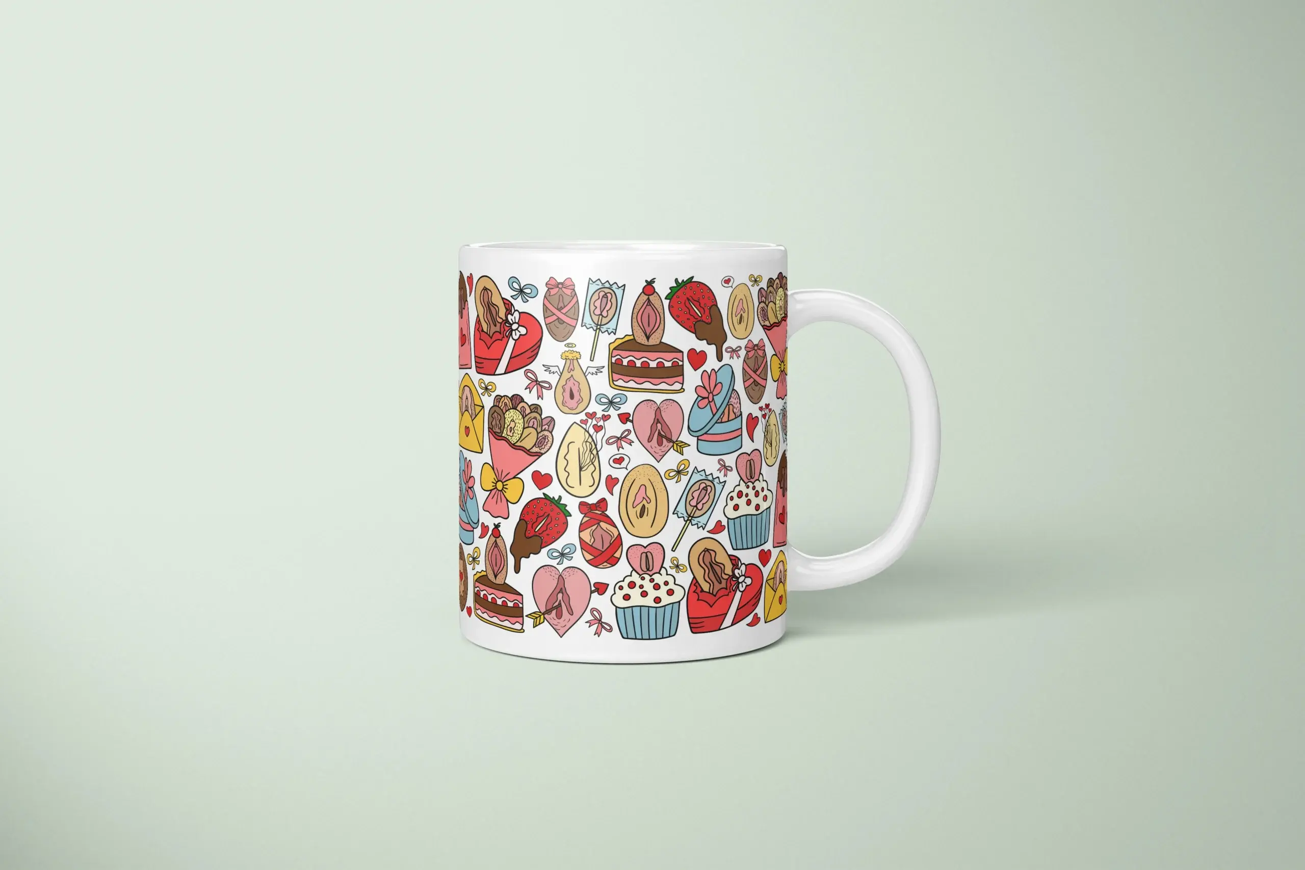 Valentine’s Vulva Art Mug – Cheeky Couple Gift - primary mug mockup