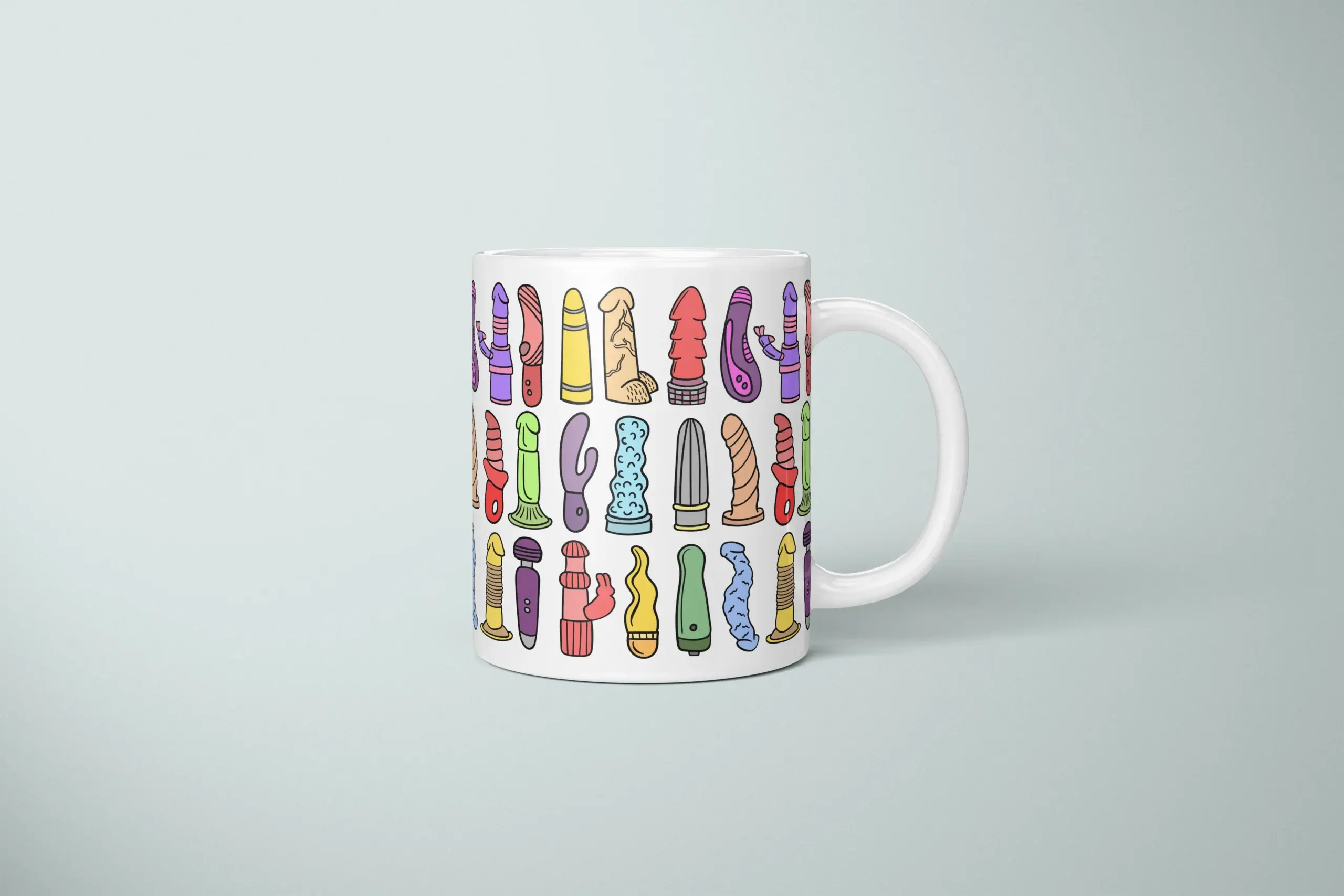 Vibrator Pattern Mug – Adults Only Gift - primary mug mockup