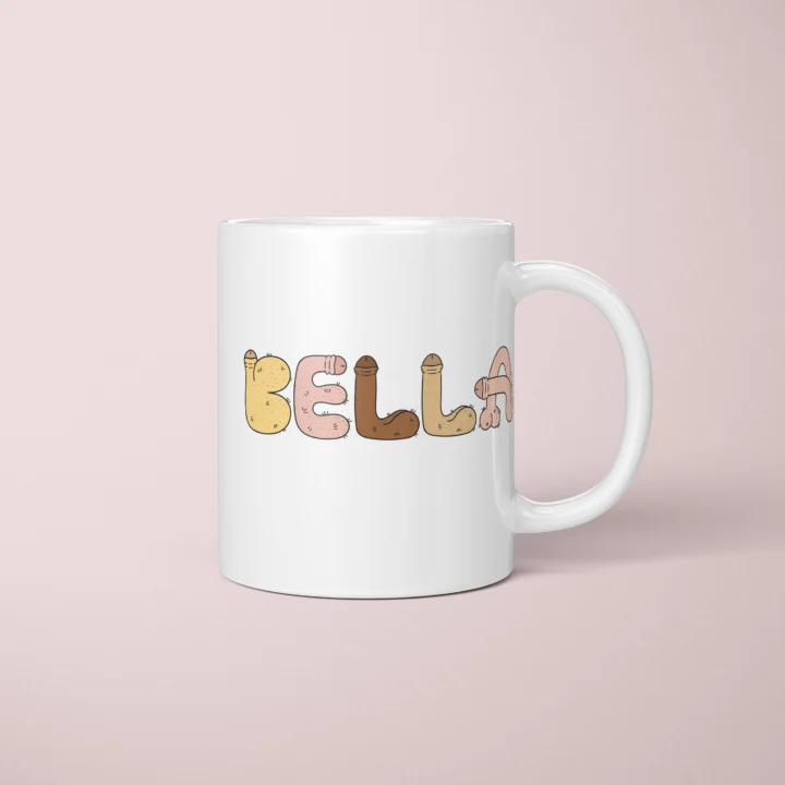 Custom Name Penis Mug – Personalized Letter Gift - primary mug mockup