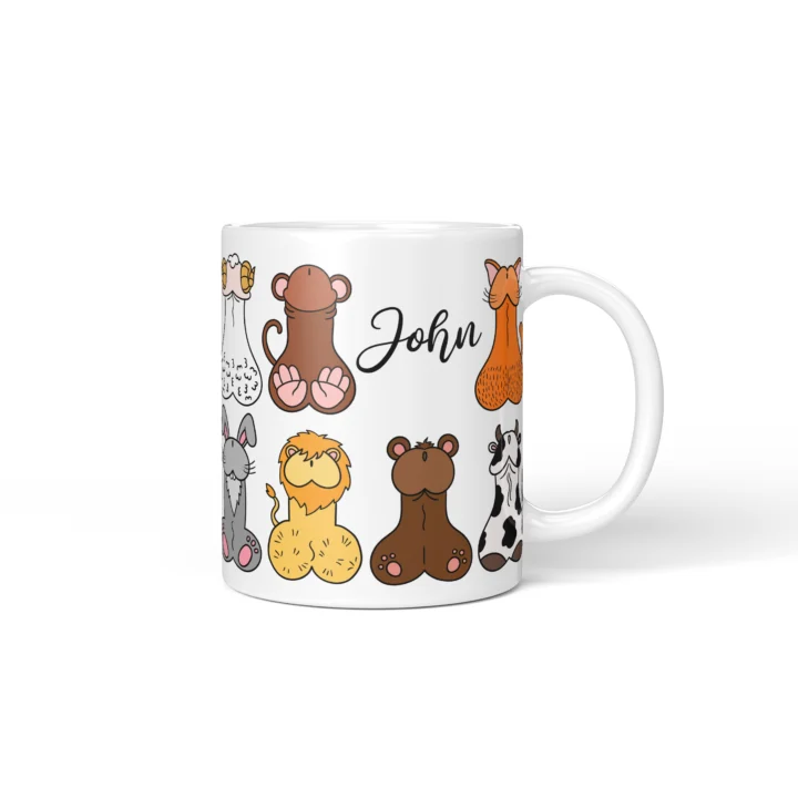 Animal Penis Mug - Funny Rude Animal Lover Gift - Personalized 11 oz White mug mockup