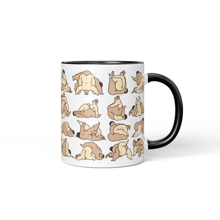 Bedroom Position Art Mug - Adults Only Gag Gift - Black mug mockup