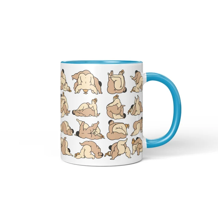 Bedroom Position Art Mug - Adults Only Gag Gift - Blue mug mockup