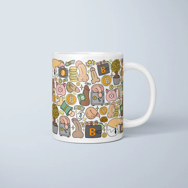 Bitcoin Penis Mug – Funny Crypto Bro Gift - primary mug mockup