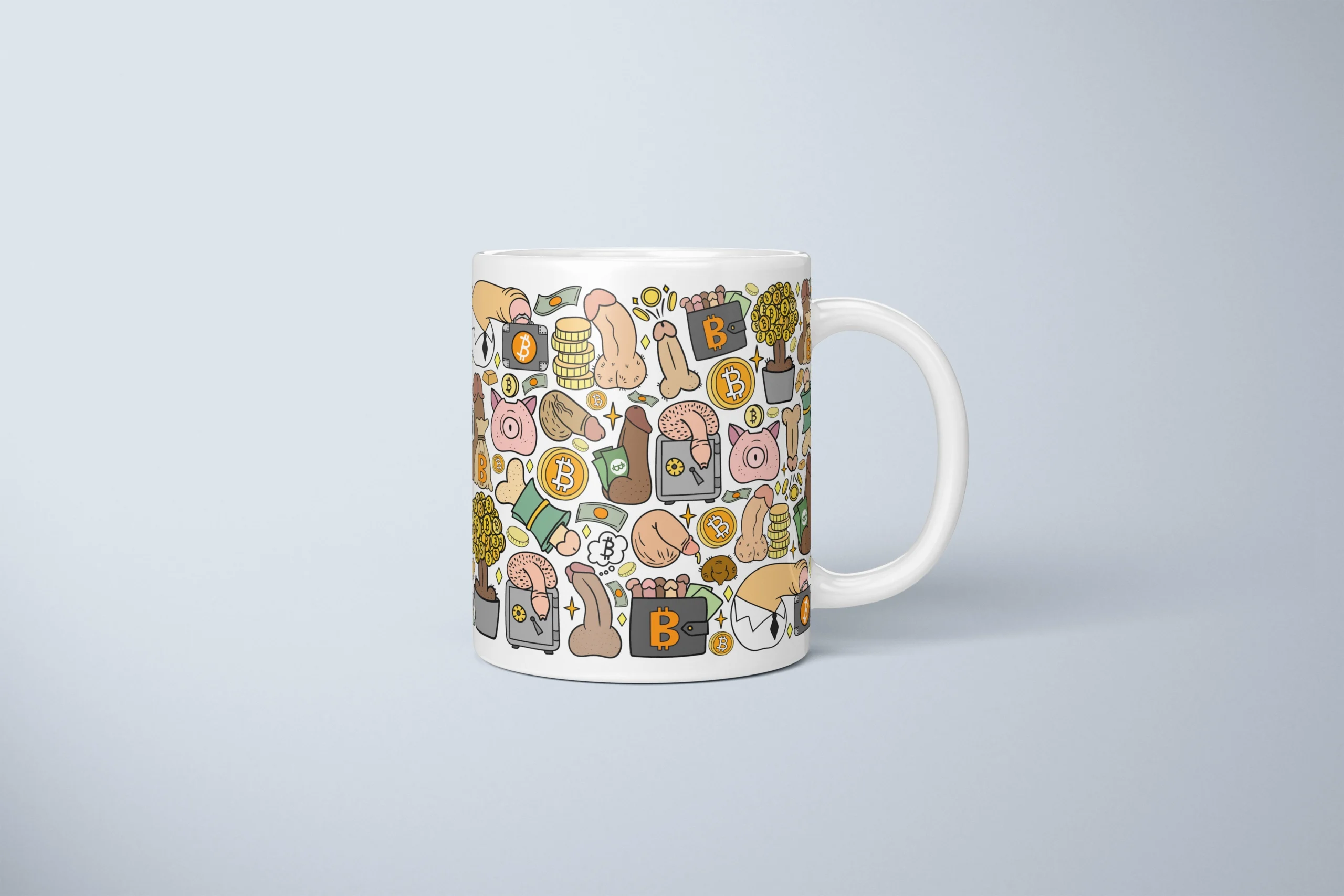 Bitcoin Penis Mug – Funny Crypto Bro Gift - primary mug mockup