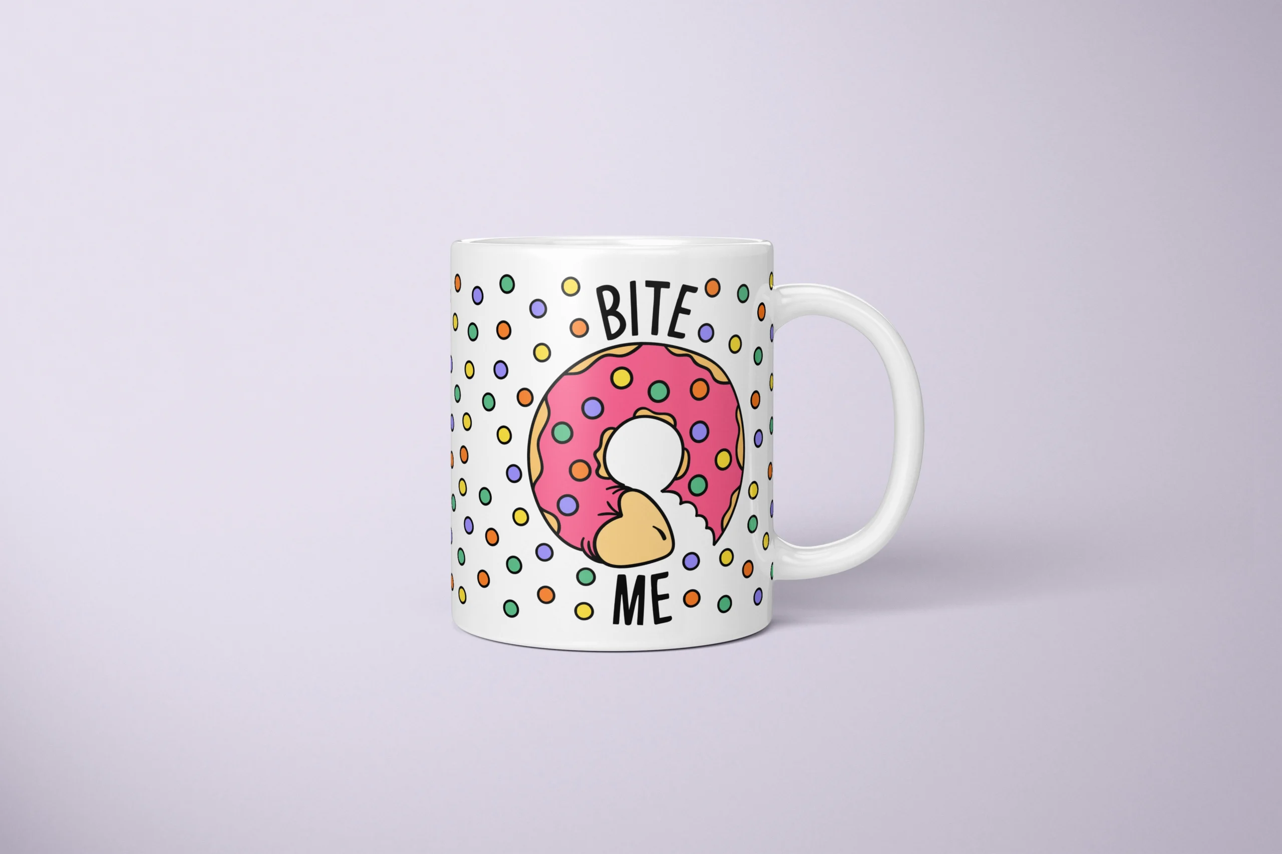 Bite Me Donut Penis Mug – Rude Food Pun Gift - primary mug mockup