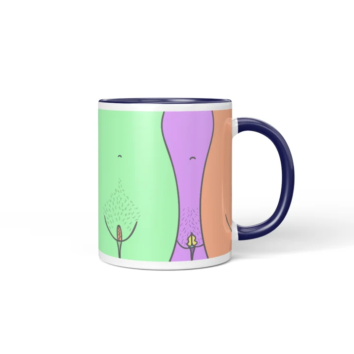 Body Silhouette Vagina Mug - Body Positive Gift - Dark Blue mug mockup