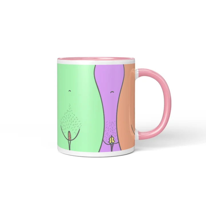 Body Silhouette Vagina Mug - Body Positive Gift - Pink mug mockup