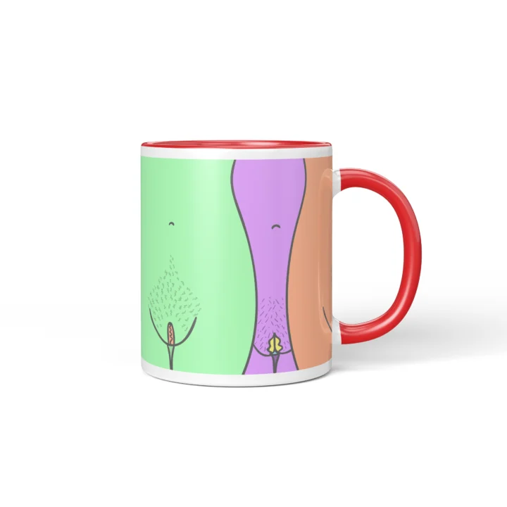 Body Silhouette Vagina Mug - Body Positive Gift - Red mug mockup