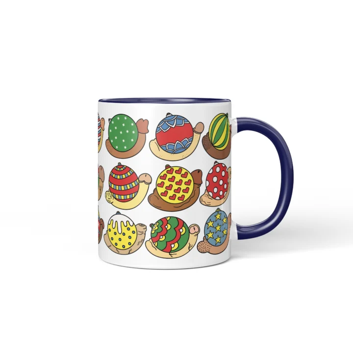 Christmas Bauble Penis Mug - Rude Secret Santa Gift - Dark Blue mug mockup