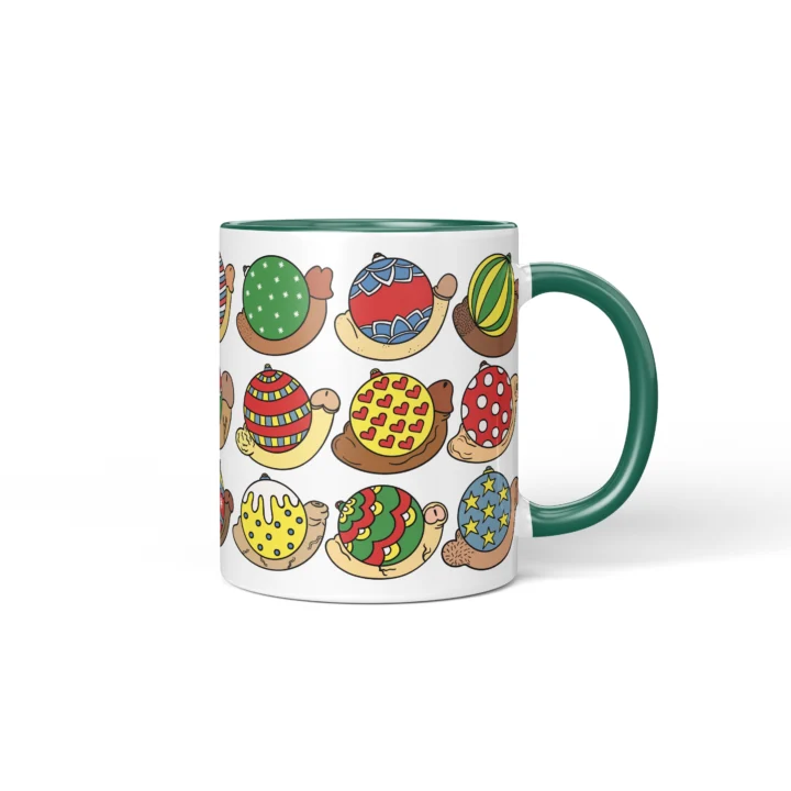 Christmas Bauble Penis Mug - Rude Secret Santa Gift - Dark Green mug mockup