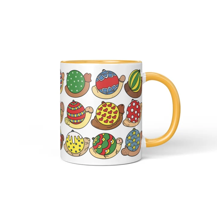 Christmas Bauble Penis Mug - Rude Secret Santa Gift - Golden Yellow mug mockup