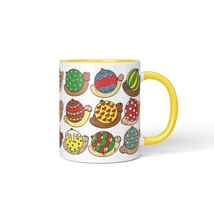 Christmas Bauble Penis Mug - Rude Secret Santa Gift - Yellow mug mockup