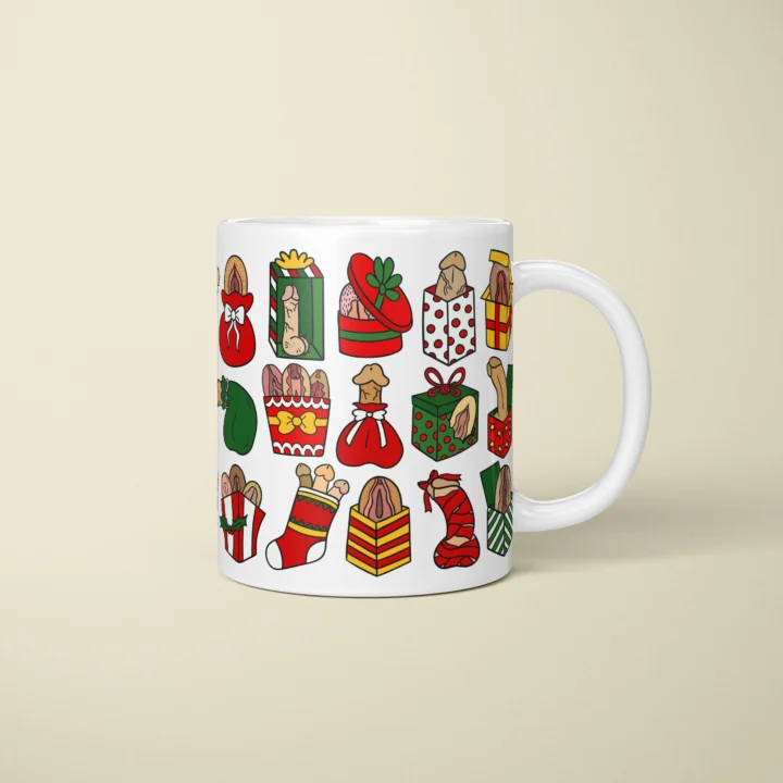 Christmas Anatomy Gift Box Mug – Rude Secret Santa Gift - primary mug mockup