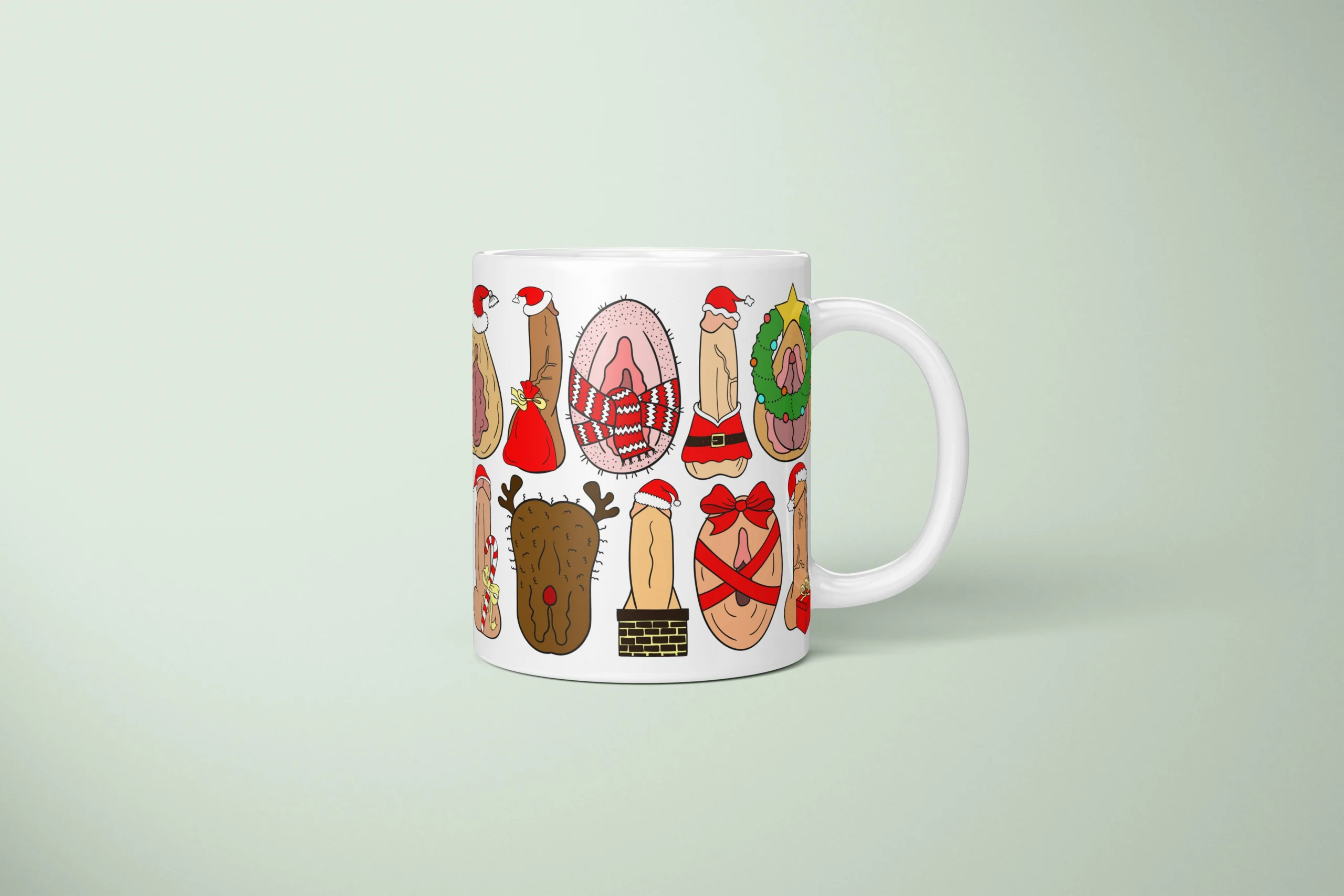 Christmas Anatomy Icons Mug – Naughty Secret Santa Gift - primary mug mockup