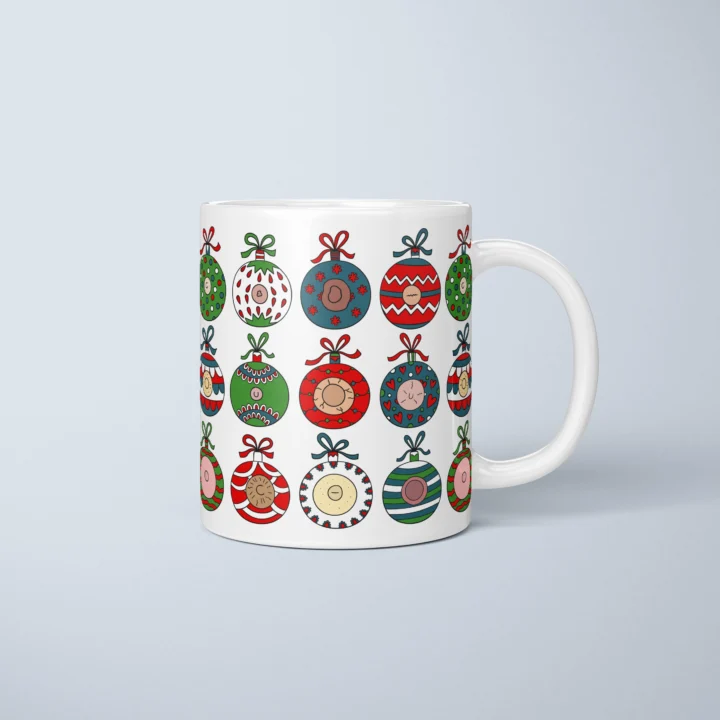 Christmas Ornament Boobs Mug – Funny Secret Santa Gift - primary mug mockup