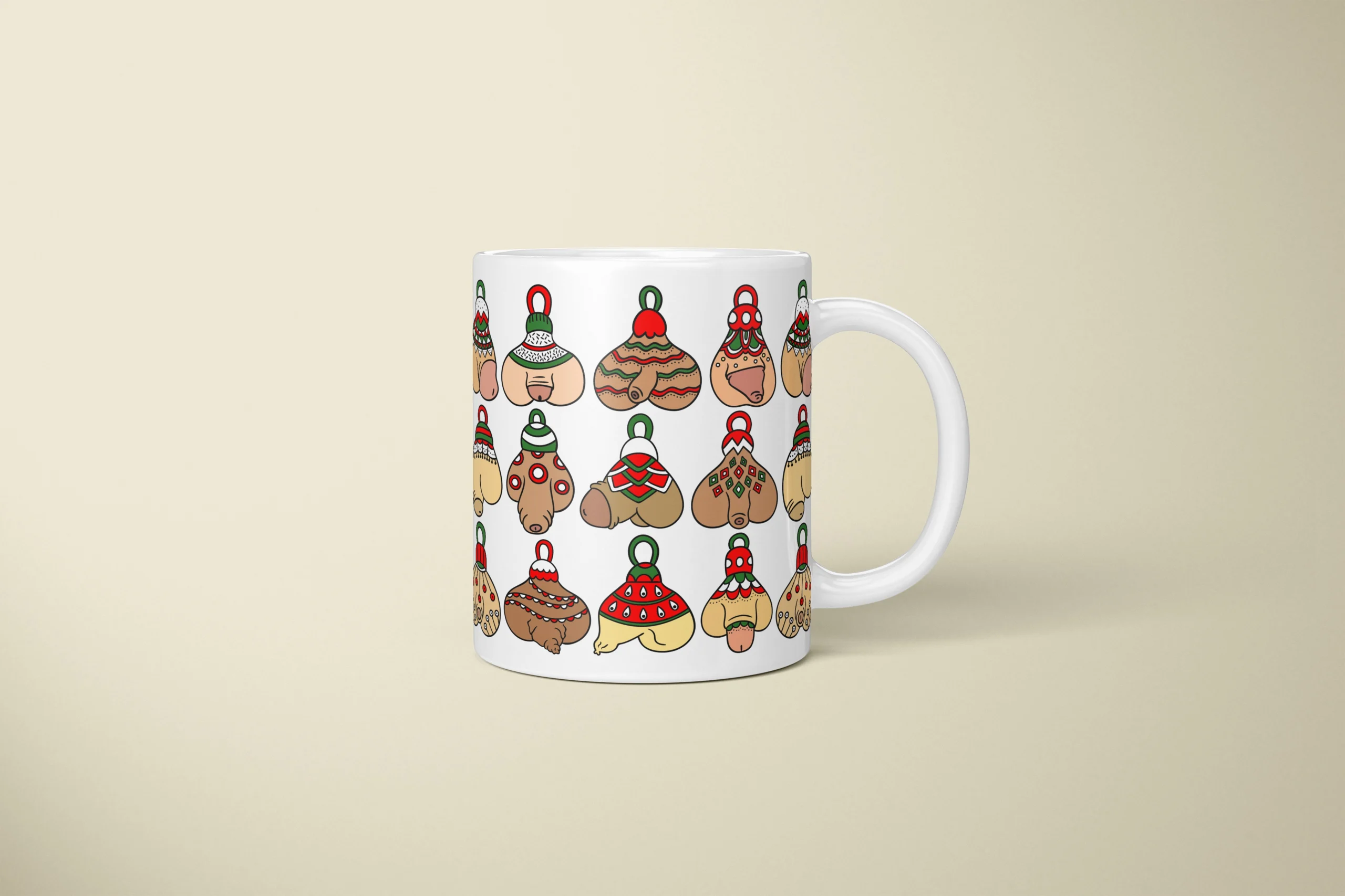 Christmas Ornament Penis Mug – Naughty Holiday Gift - primary mug mockup