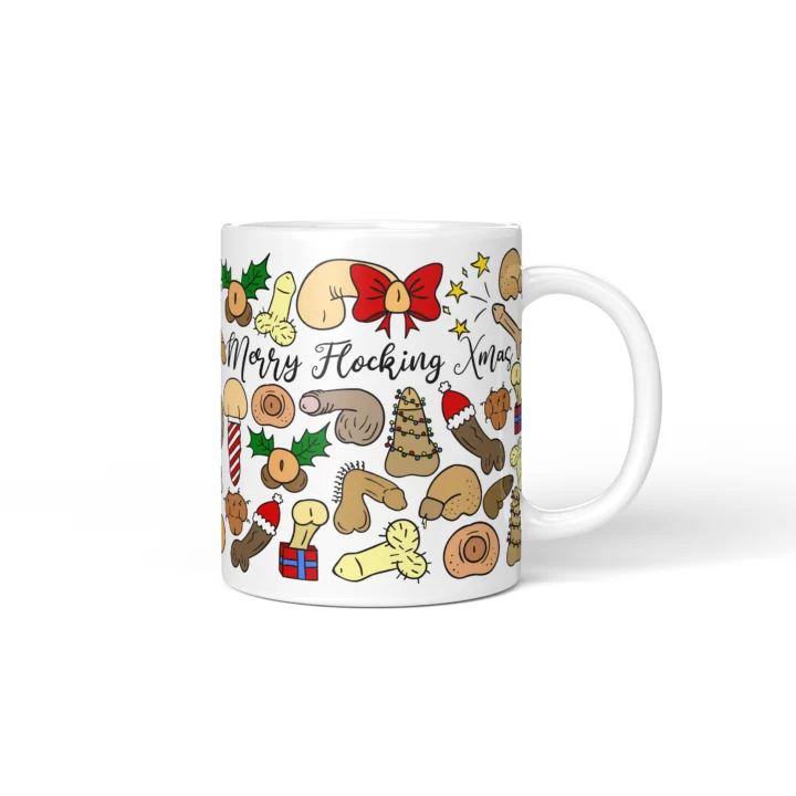 Christmas Penis Mug - Naughty Secret Santa Gift - Personalized 11 oz White mug mockup