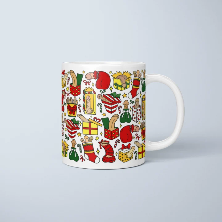 Christmas Present Penis Mug – Rude Secret Santa Gift - primary mug mockup