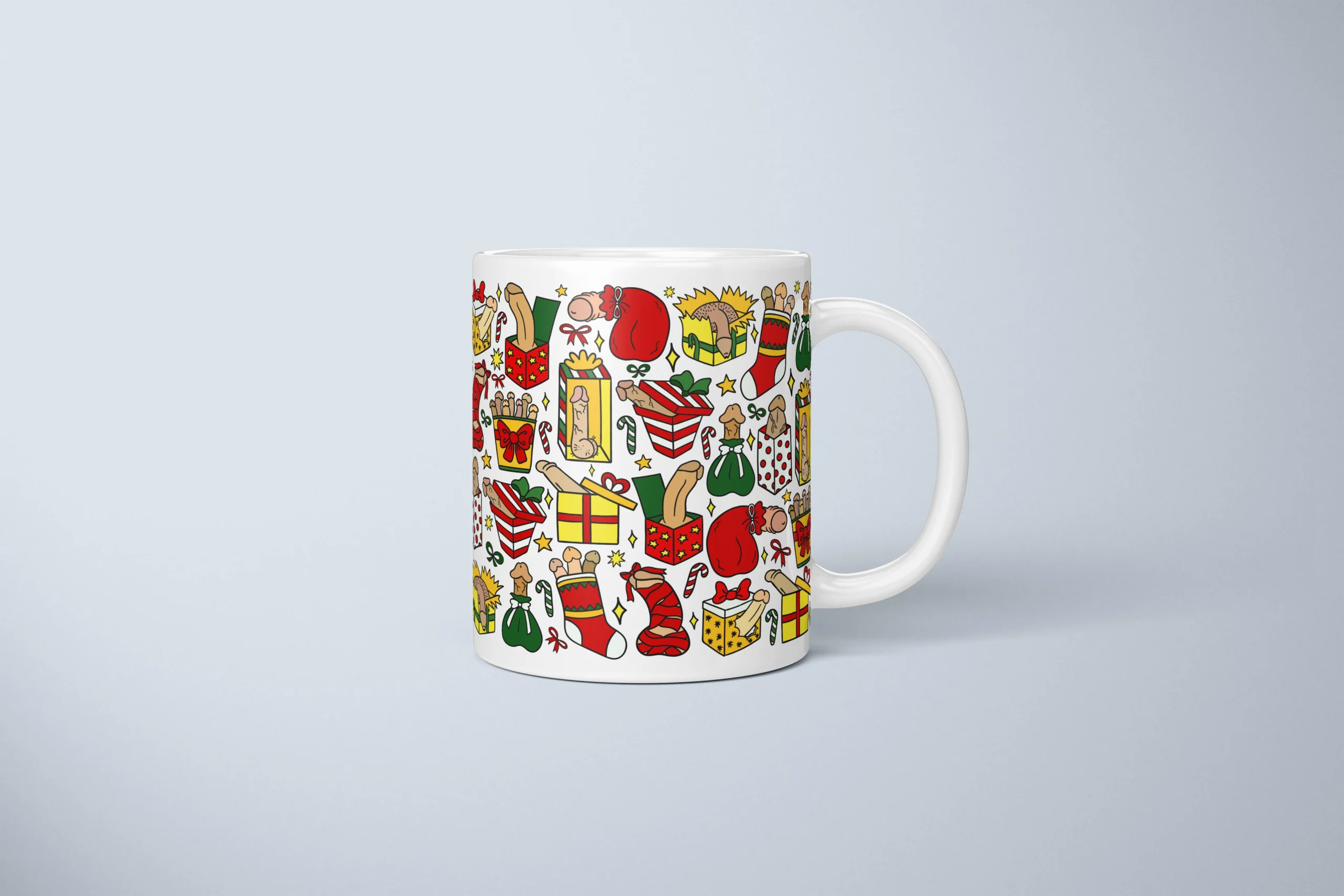 Christmas Present Penis Mug – Rude Secret Santa Gift - primary mug mockup