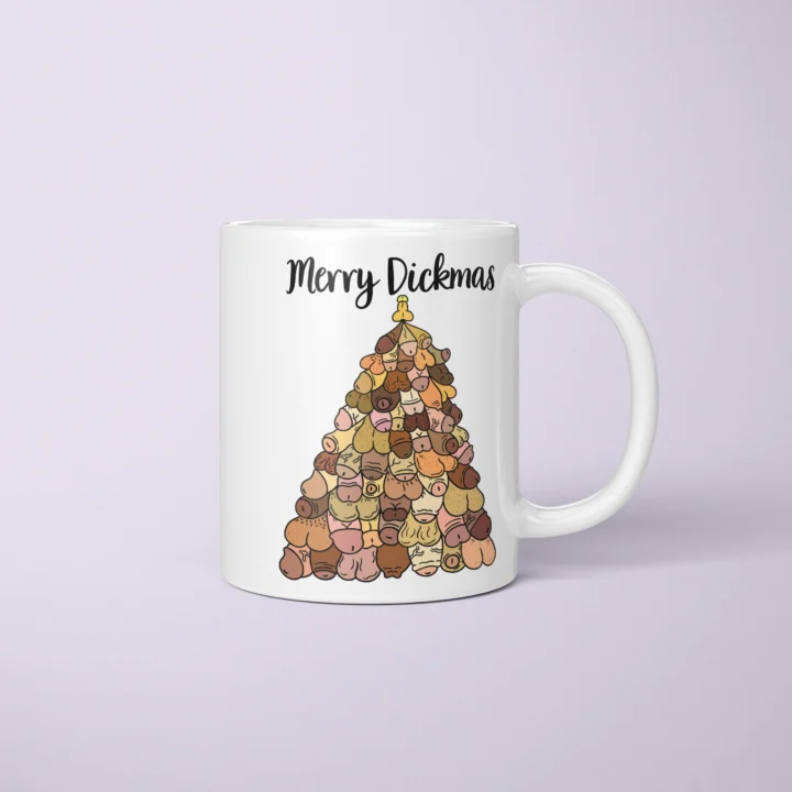 Christmas Tree Penis Mug – Naughty Secret Santa Gift - primary mug mockup