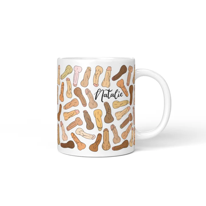 Classic Penis Mug - Cheeky Anatomy Art Gift - Personalized 11 oz White mug mockup
