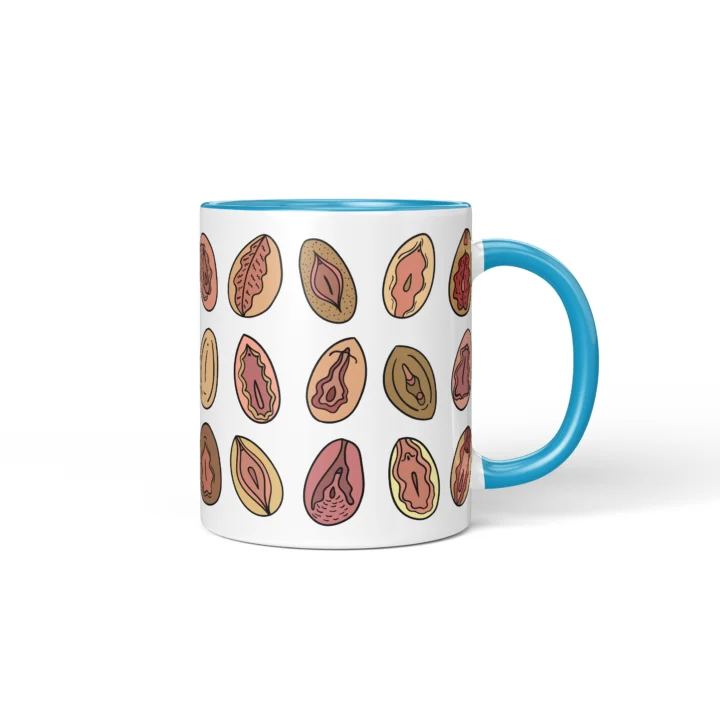 Classic Vagina Mug - Cheeky Vulva Art Gift - Blue mug mockup