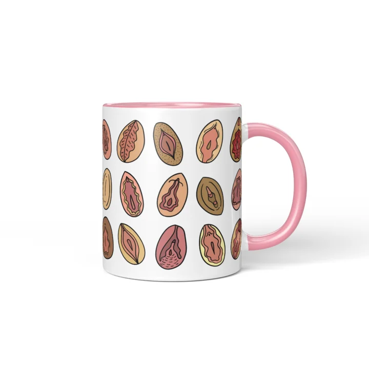 Classic Vagina Mug - Cheeky Vulva Art Gift - Pink mug mockup