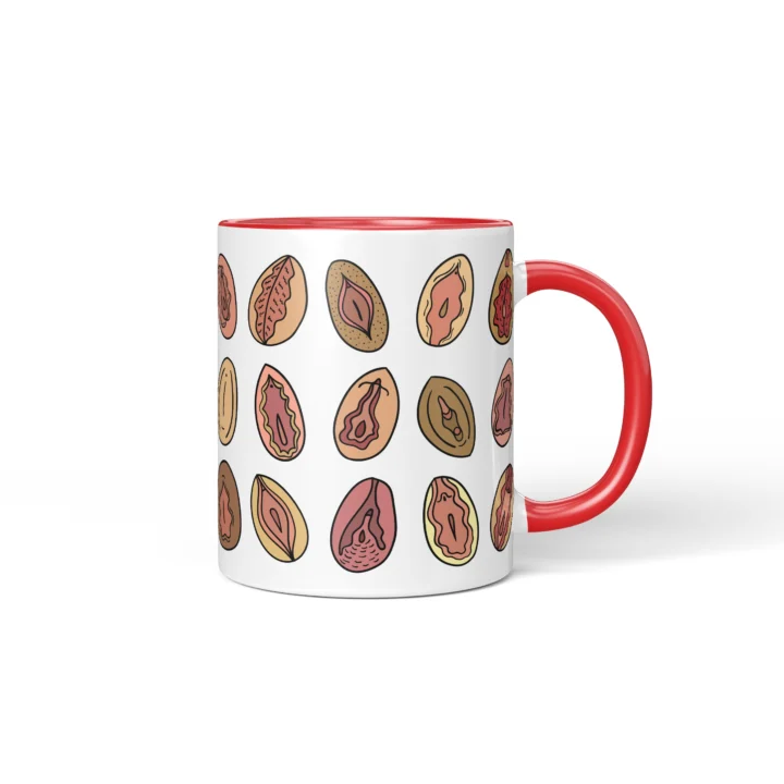 Classic Vagina Mug - Cheeky Vulva Art Gift - Red mug mockup