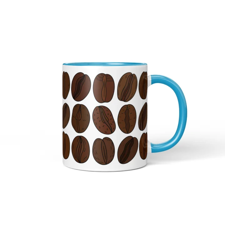 Coffee Bean Vagina Mug - Funny Coffee Lover Gift - Blue mug mockup