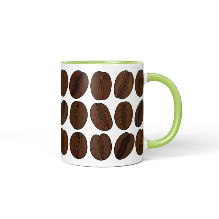 Coffee Bean Vagina Mug - Funny Coffee Lover Gift - Green mug mockup
