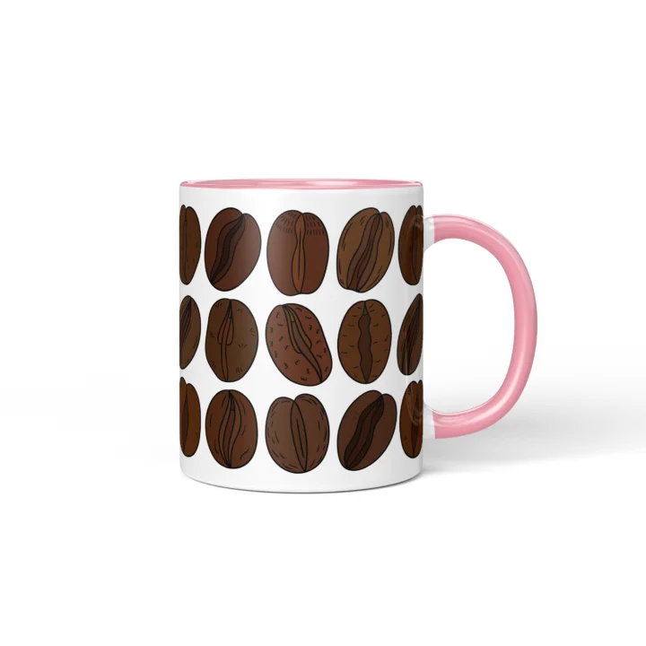 Coffee Bean Vagina Mug - Funny Coffee Lover Gift - Pink mug mockup