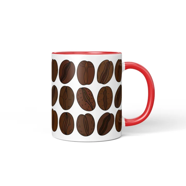 Coffee Bean Vagina Mug - Funny Coffee Lover Gift - Red mug mockup