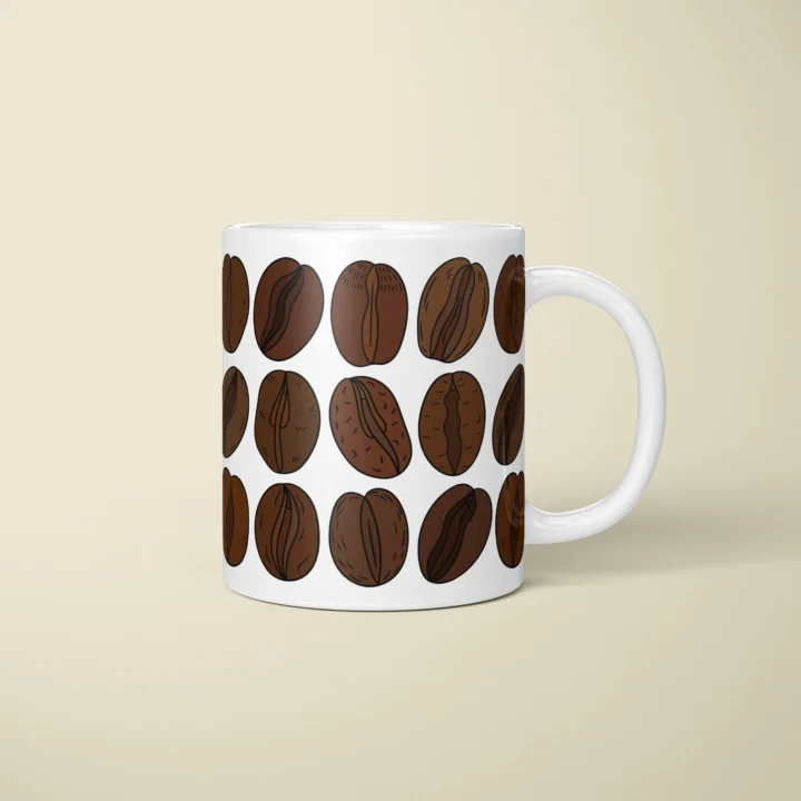 Coffee Bean Vulva Art Mug – Funny Coffee Lover Gift - primary mug mockup