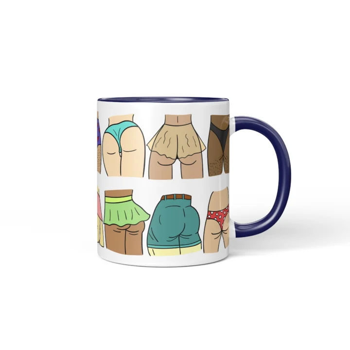 Colorful Butt Mug - Cheeky Body Positive Gift - Dark Blue mug mockup