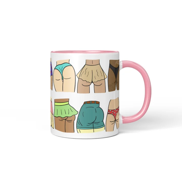 Colorful Butt Mug - Cheeky Body Positive Gift - Pink mug mockup