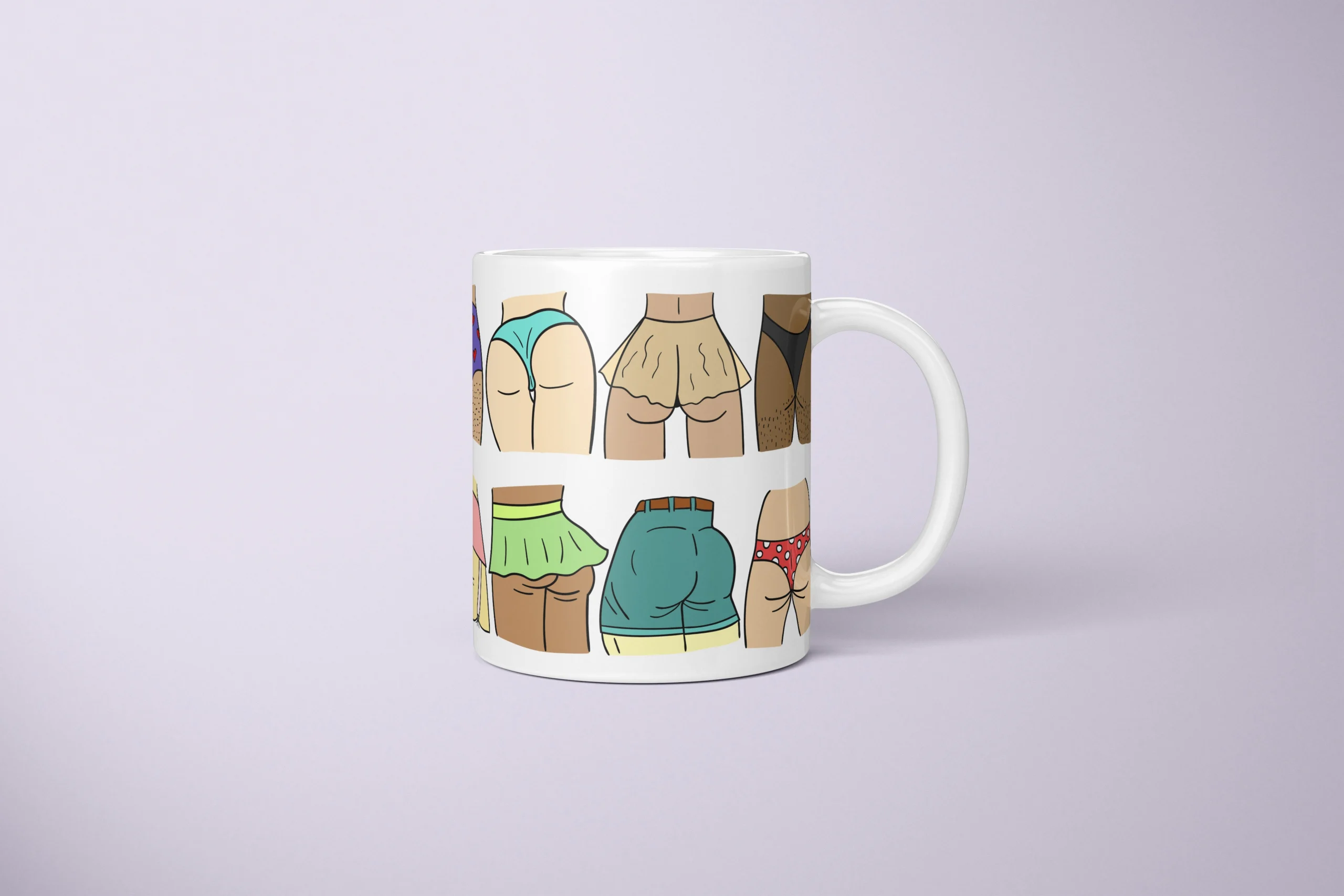 Colorful Butt Mug – Cheeky Body Positive Gift - primary mug mockup