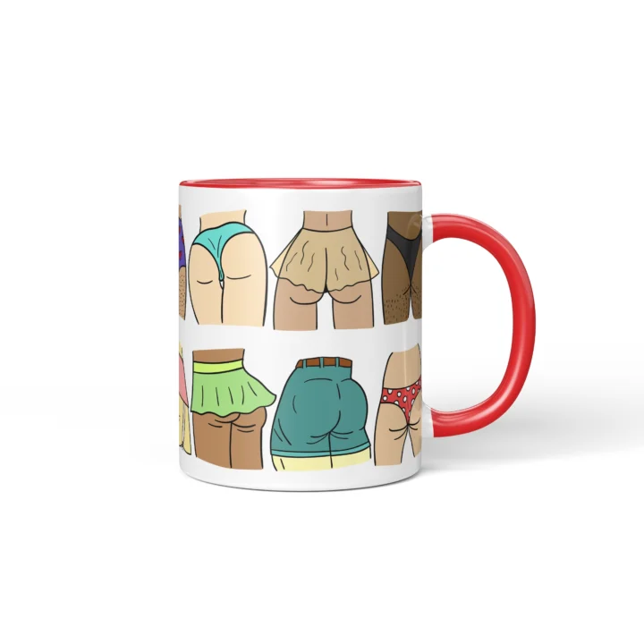 Colorful Butt Mug - Cheeky Body Positive Gift - Red mug mockup