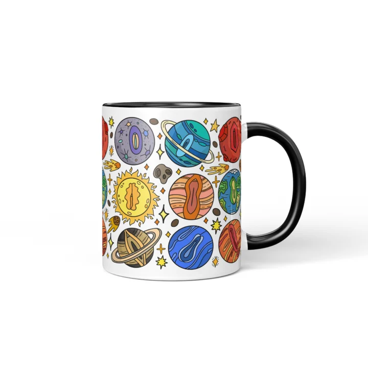 Cosmic Vagina Mug - Funny Space Lover Gift - Black mug mockup