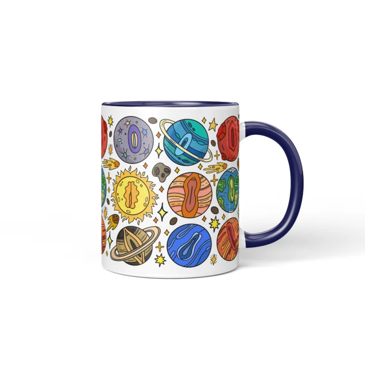 Cosmic Vagina Mug - Funny Space Lover Gift - Dark Blue mug mockup